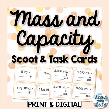 Preview of Mass and Capacity Scoot and Task Cards | Distance Learning Google Classroom