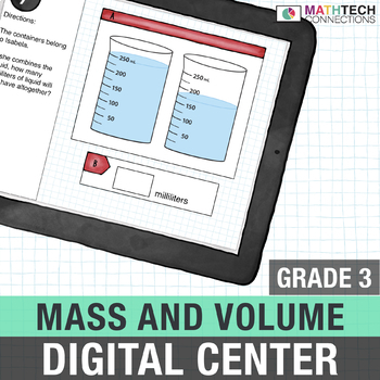 Preview of Mass & Volume 3rd Grade Math Google Slides Review Paperless Test Prep | 3.MD.2