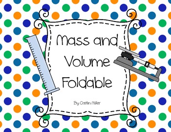 Preview of Mass and Volume Foldable for Math and Science
