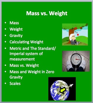 Preview of Mass vs Weight Lesson