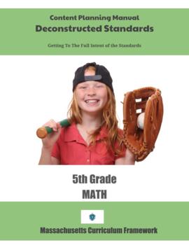 Preview of Massachusetts Deconstructed Standards Content Planning Manual Math 5th Grade