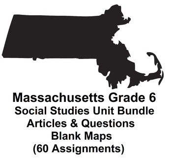 Preview of Massachusetts Grade 6 Social Studies Assignment Unit Bundle (60 PDF)
