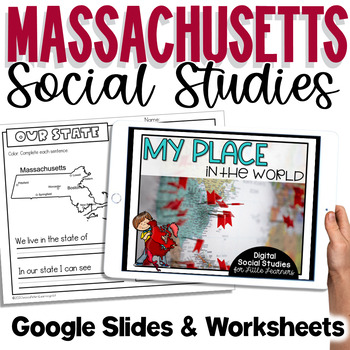 Preview of Massachusetts Social Studies | Me On the Map | City, County, State, Country, Con