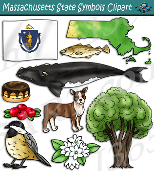 Preview of Massachusetts State Symbols Clipart