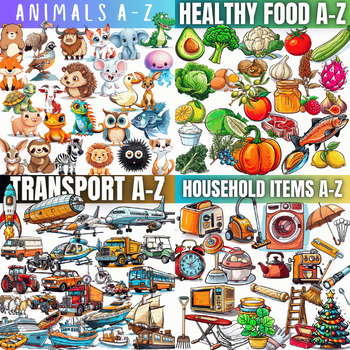 Preview of Massive A-Z Clip Art Set Bundle -  Commercial Use Allowed - Over 400 PNG Images