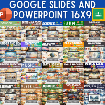 Preview of Massive Google Slides and PowerPoint Background Bundle | 150+ Backgrounds | 16x9
