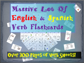 Preview of Bundle Package of English & Spanish Flashcards - 9 Different Grammar Forms