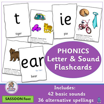 Preview of Master 42 Phonics Sounds with Letters & Sounds Practice - SASSOON Font