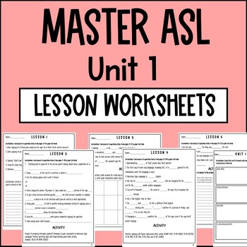 Preview of Master ASL! Unit 1 Lessons questions & activities