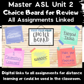 Preview of Master ASL Unit 2 Choice Board Review