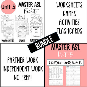 Preview of Master ASL Unit 5 Packet & Bell work bundle!