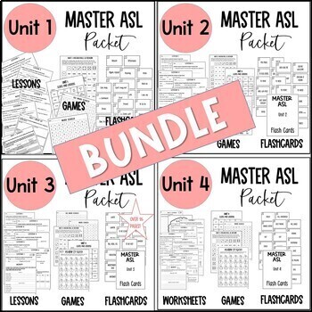 Preview of Master ASL Units 1-4 Packet Bundle