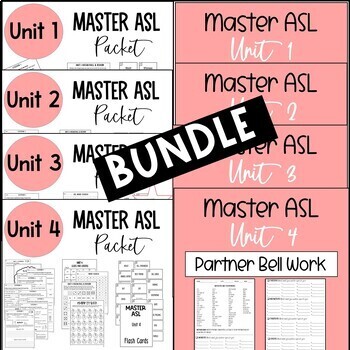 Preview of Master ASL Units 1-4 Packets & Warm ups