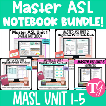 Preview of Master ASL Units 1-5 Student Workbook BUNDLE