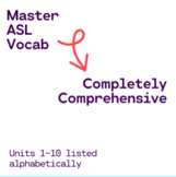 Master ASL Vocabulary List - Units 1-10 ALPHABETICAL