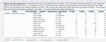 Preview of Master Grocery Order Spreadsheet