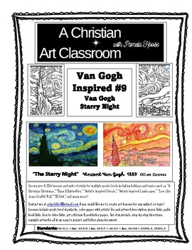 Preview of Art Project Lesson Van Gogh's "Starry Night" w/Close Read