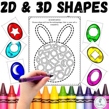 Preview of Master Kindergarten Shapes -Identify 2D and 3D Shapes with Fun Spring Activities