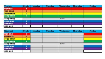 Preview of Master Schedule Template