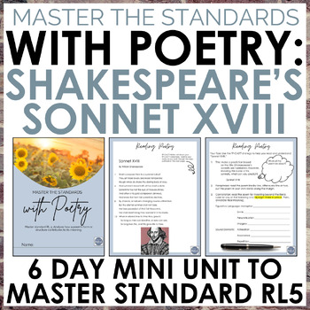 Preview of Master Standard RL 5 with Shakespeare's Sonnet Mini Unit