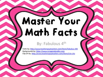 Preview of Master Your Math Facts