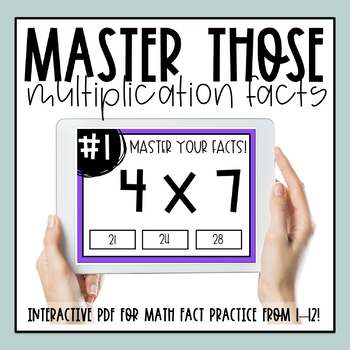 Preview of Master Your Multiplication Facts - Interactive PDF Activities!