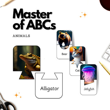 Preview of Master of ABCs - Animals - Matching puzzle, Symmetry puzzle,Preschool Activity