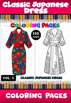 Preview of Master the Art of Kimono: 100 Exquisite Designs to Color in Vol. 5