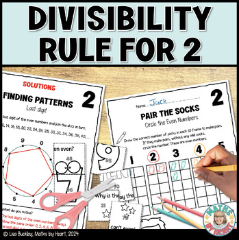 Preview of Divisibility Rule for 2 Printable Worksheets, Activities & Game 3rd Grade Math