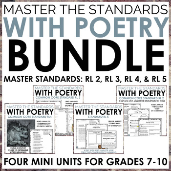 Preview of Standards Based Poetry Analysis & Writing Bundle, RL 2, RL 3, RL 4, RL 5