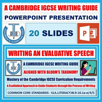 Preview of Mastering Evaluative Speech Writing - A Cambridge IGCSE Resource - PPT