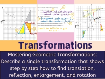 Preview of Mastering Geometric Transformations: Reflection, Enlargement, and Rotation