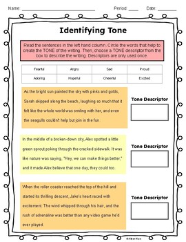 Preview of Mastering Identifying Tone in Fictional Passages