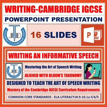 Preview of Mastering Informative Speech Writing for Cambridge IGCSE Students - PPT