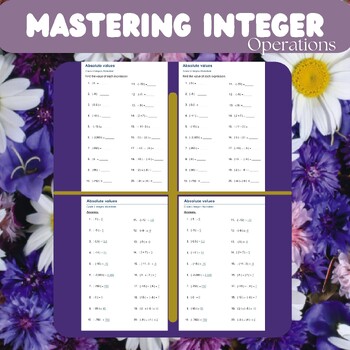 Preview of Mastering Integer Operations: Grade 5-6 Math Worksheets