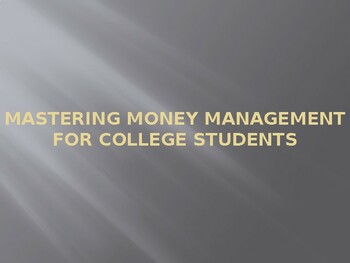Preview of Mastering Money Management