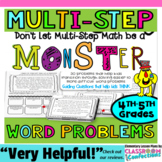 Multi-Step Word Problems: 4th Grade-5th Grade: Math Worksheets