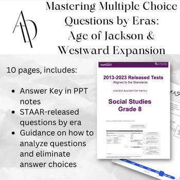 Preview of Mastering Multiple Choice Questions by Eras: Age of Jackson & Westward Expansion