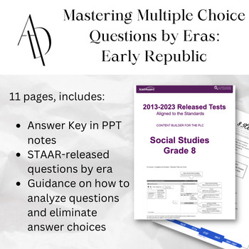Preview of Mastering Multiple Choice Questions by Eras: Early Republic