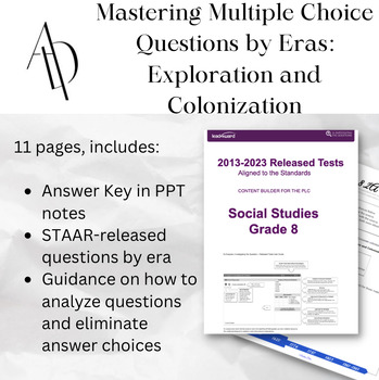 Preview of Mastering Multiple Choice Questions by Eras: Exploration and Colonization