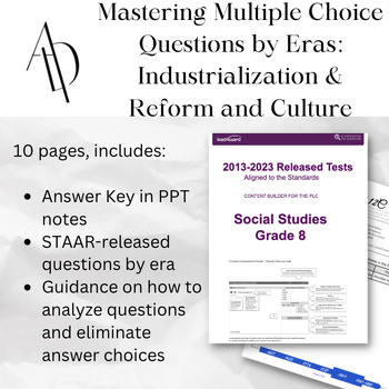 Preview of Mastering Multiple Choice Questions by Eras: Industrialization & Reform