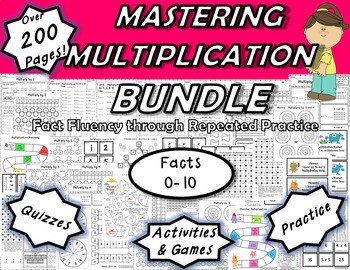 Preview of Mastering Multiplication BUNDLE: Fact Fluency Through Repeated Practice  0s-10s