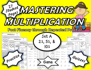 Preview of Mastering Multiplication: Fact Fluency Through Repeated Practice-Set A 2s 5s 10s