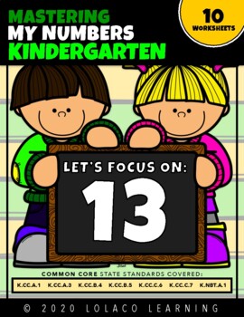 Mastering My Numbers: Number 13 Kindergarten Worksheets by LOLACO LEARNING