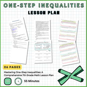 Preview of Mastering One-Step Inequalities A Comprehensive 7th Grade Math Lesson Plan