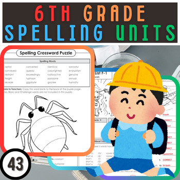 Preview of Mastering Spelling: Comprehensive 6th Grade Spelling Units F-1 to F-6