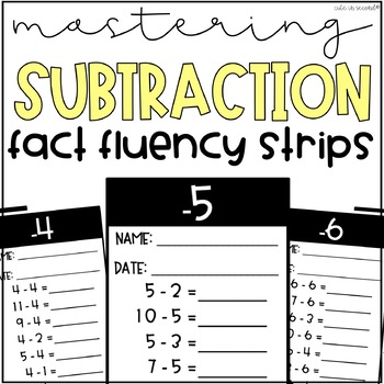 Preview of Mastering Subtraction Facts Fluency Quick Checks