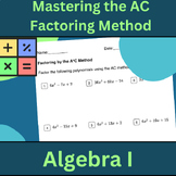 AC/Box Method Factoring Worksheet