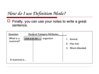 presentation definition mode