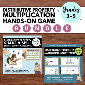 Preview of Distributive Property Game Bundle! Mastering Multiplication Grade 3 4 5